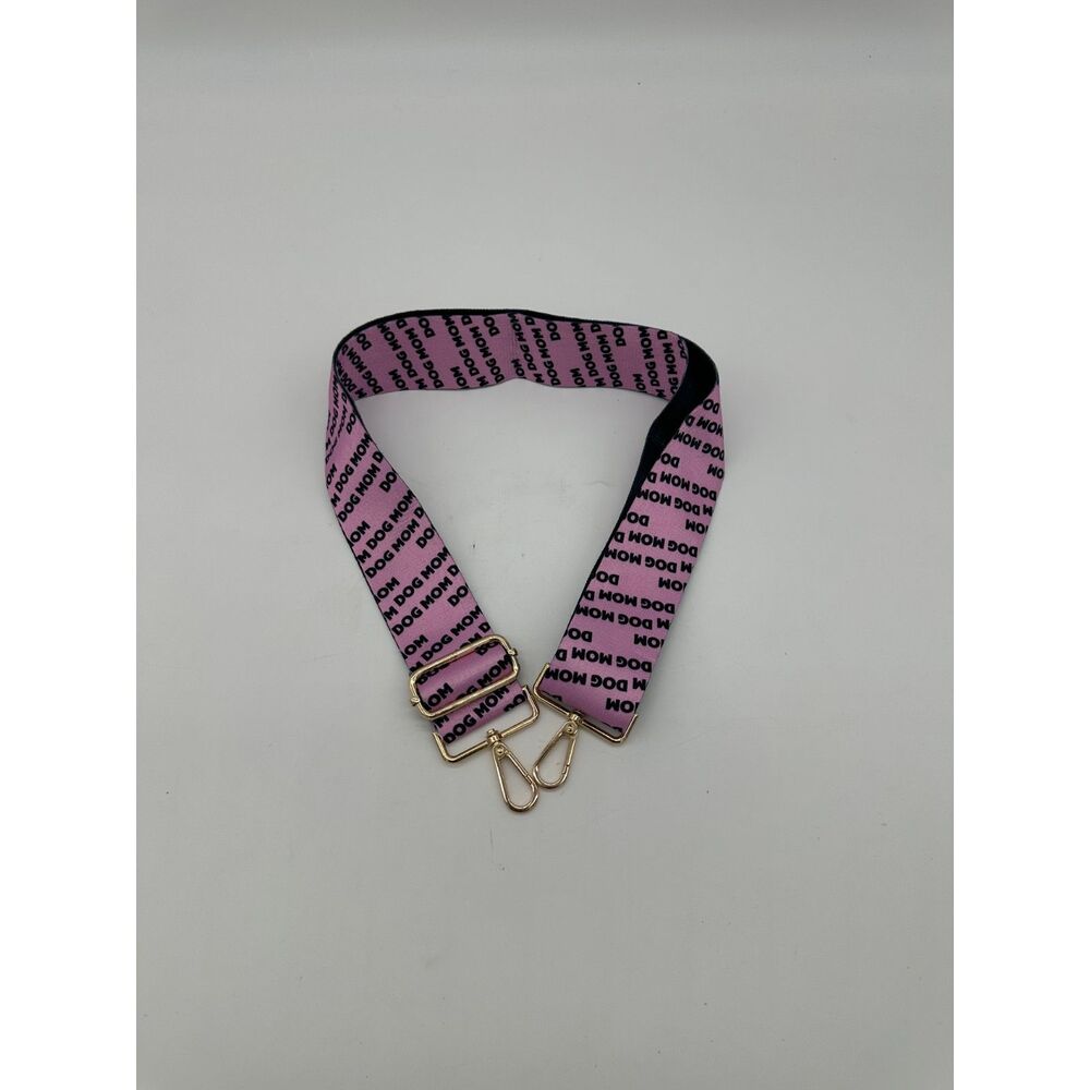 Kedzie Hands Free Dog Leash Adjustable Strap “Dog Mom” Pink & Gold